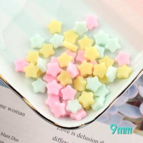10pcs 9MM DIY resin soft small star charms pendants kawaii cabochon ornament craft decoration fashion jewelry making