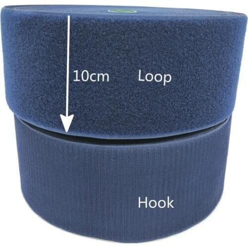 10cm Wide Sew-On Roll Hook+Loop Sewing Fastener Magic Tape Dark Blue 2 Meters For DIY Belts Bags Clothes Craft Accesspries