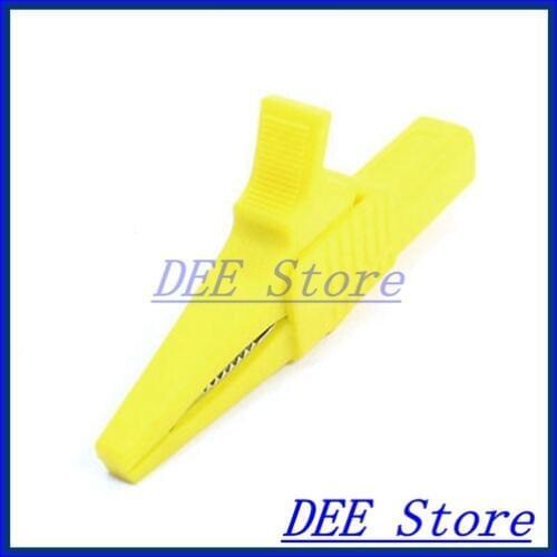 1000V 32A Car Battery Test Lead Insulated Crocodile Alligator Clip Clamp Yellow