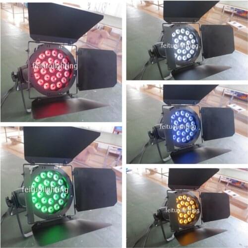 12pcs/lot+Flight Case Led Par Light 24x15w RGBWA 5IN1 Professional Stage light With Barndoor Led Par Light Stage DJ Disxo Light