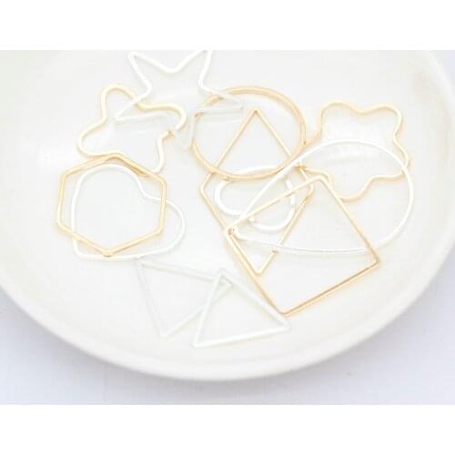 20p Gold silver plated Copper Geometric charm Pendant findings connector For DIY earrings jewelry making accessories supplies