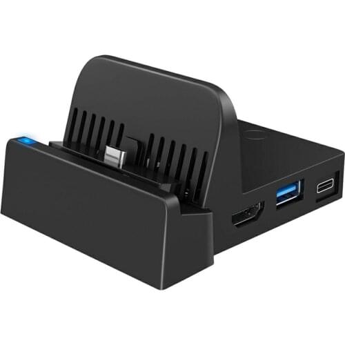 Type C To HDMI-compatible USB HUB One-button Control Adapter Switch Charger Base Lightweight And Portable Switch Dock