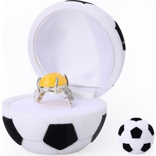 White Black Lovely Football Wedding Diamond Rings Jewelry Packaging Box Earring Necklace Jewelery Holder For Women Birthday Gift