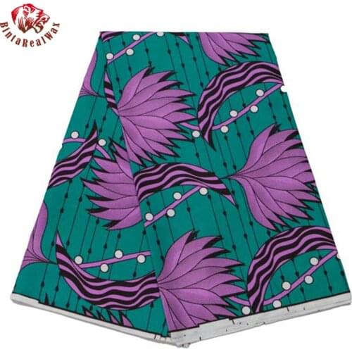 Bintarealwax Polyester African Fabric Print Wax Sewing Quilting Fabrics for Patchwork Needlework DIY Handmade Accessories FP6281