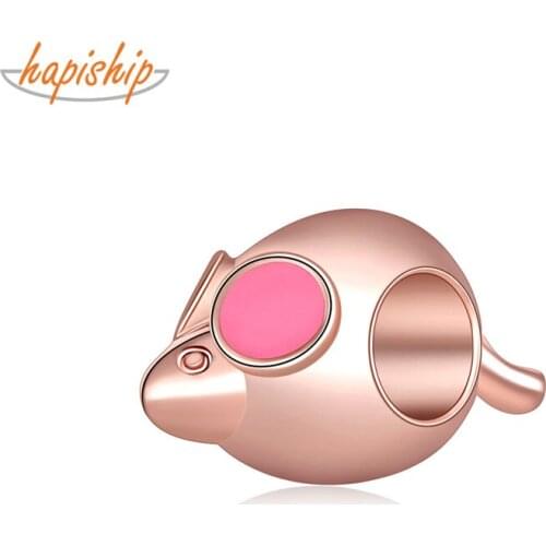 Hapiship New Original Daisy Fashion Cute Cartoon Animal Mouse Charm Beads Fit Charm Bracelet Female DIY Jewelry Making CZ117