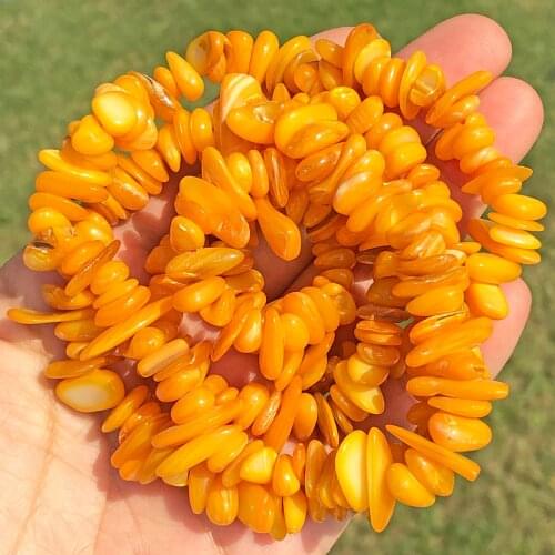Orange Shell Chip Beads Irregular Freeform Freshwater Mother of Pearl Beads For Necklace Bracelet Jewelry Making DIY Accessries