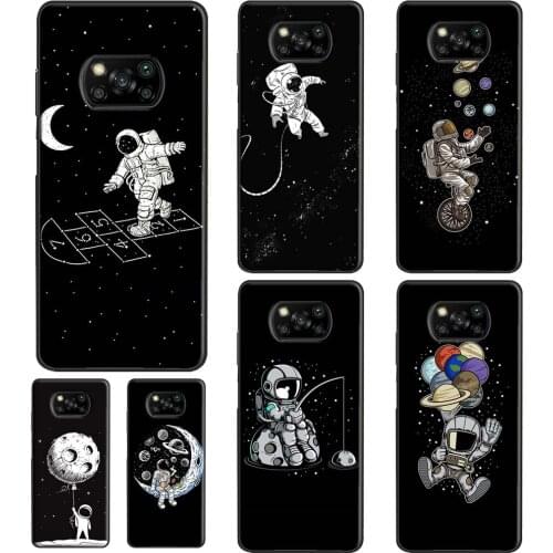 Aesthetic Space Moon Astronaut Phone Case For POCO X3 Pro M3 F2 F3 Cover For Xiaomi Mi 11 Ultra 10T Pro Mi Note 10 Lite