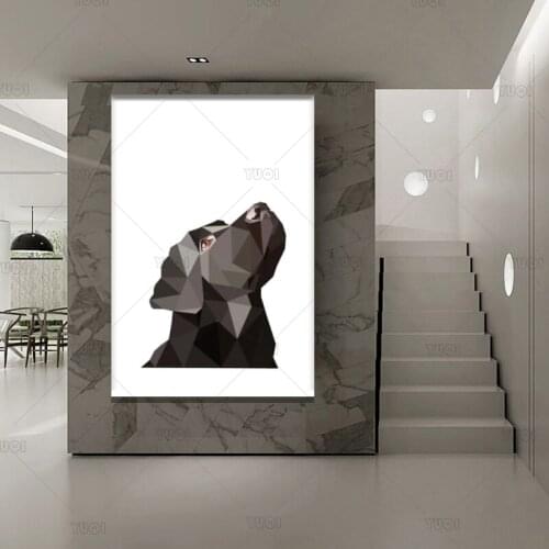 Black Labrador Canvas Painting Poster Modern Family Room Living Room Decoration