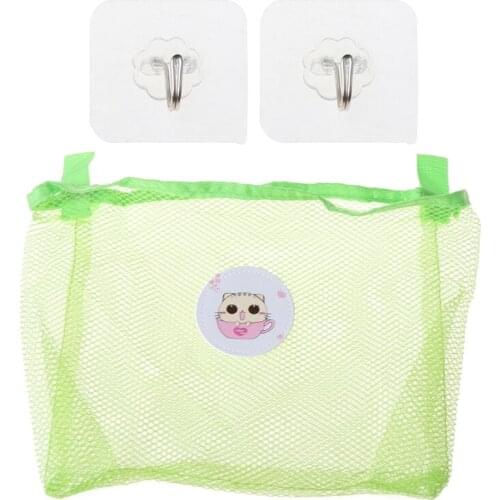 Child Bath Toy Storage Bag Organiser Net Suction Baskets Kids Bathroom Mesh Bag