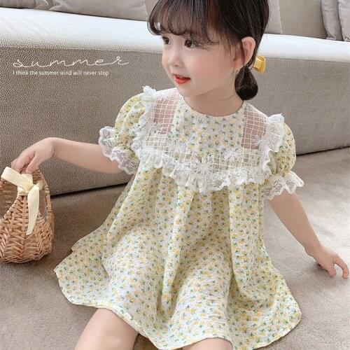 Childrens Korean Floral Dress Baby Princess Dress Toddler Girl Summer Clothes 2021 Flower Girl Dresses Kids Dresses for Girls