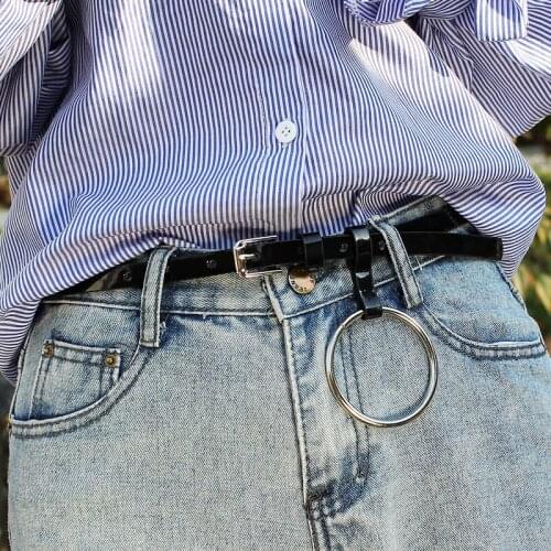 Designers Famous Brand Leatherhigh Quality Belt Fashion Alloy Double Ring Circle Buckle Girl Jeans Dress Wild Belts