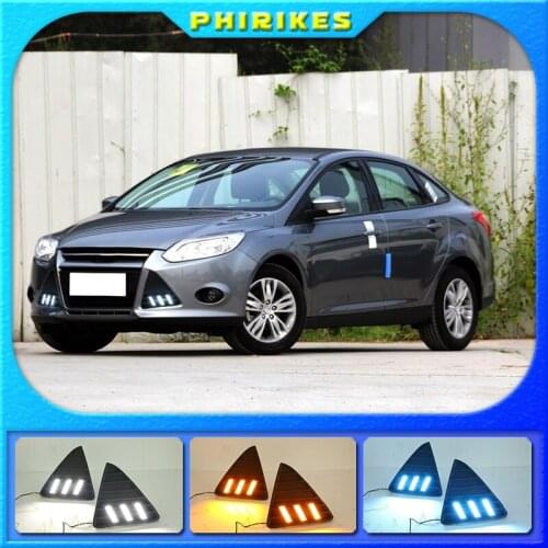 For Ford Focus 3 LED headlight for ford focus MK3 LED light 2012~2015 LED Daytime Running Lights DRL fog lights Cover headlights