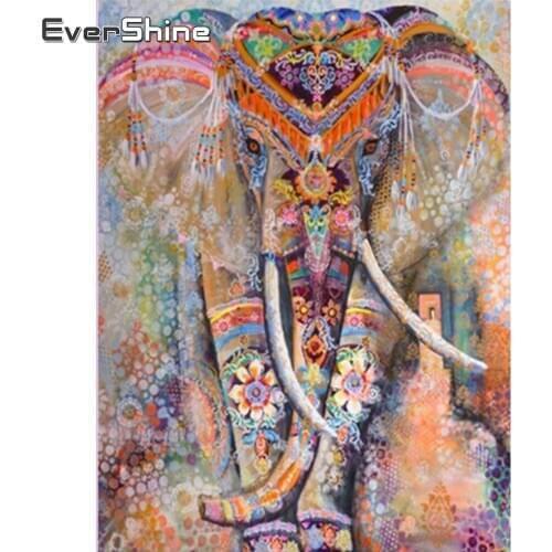 Evershine Diamond Painting Elephant Diamond Embroidery Animal Cross Stitch Full Square Round Rhinestones Pictures Handicrafts