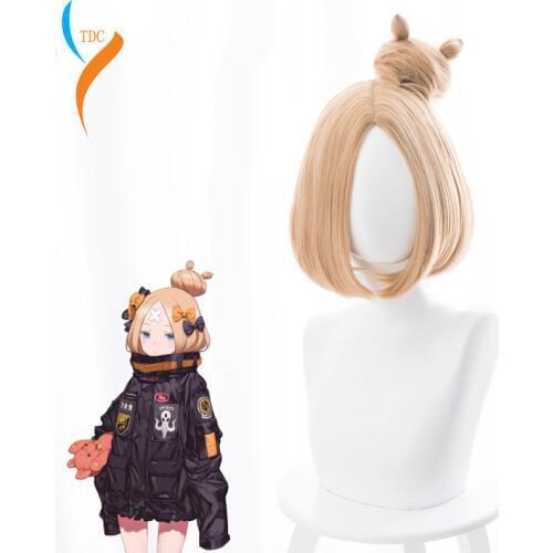 Fate Grand Order Abigail Williams Cosplay Wigs Short Heat Resistant Synthetic Hair Perucas Cosplay Wig + Wig Cap