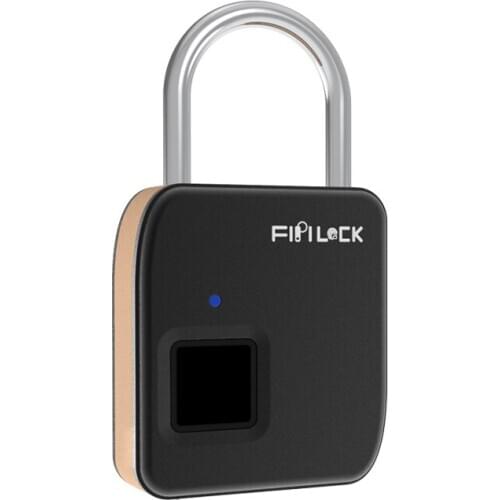 Fipilock Fingerprint Smart Padlock USB Rechargeable Door Lock Biometric Cute Padlock Quick Unlock Zinc Alloy Waterproof