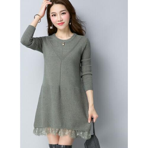 Fy3235 2020 spring autumn winter new women fashion casual warm nice Sweater woman female OL winter dress long sleeve knit top