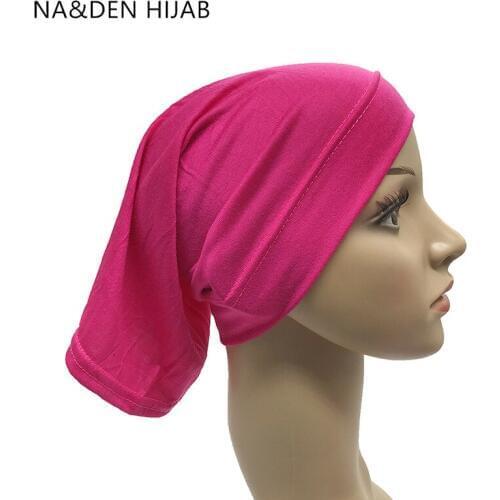 Hot Sale NEW Women Hijab Stretch Caps Modal Under Scarf Bone Bonnet Neck Cover Muslim Headscarf Islamic inner Caps 120pcs\lot