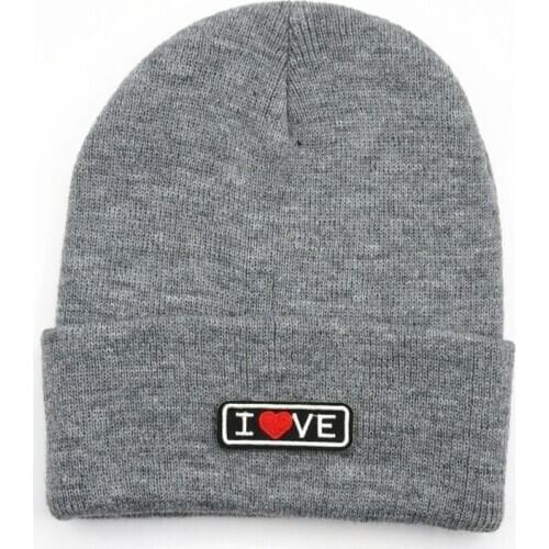 Love letter embroidery Thicken knitted hat winter warm hat Skullies cap beanie hat for men and women 172