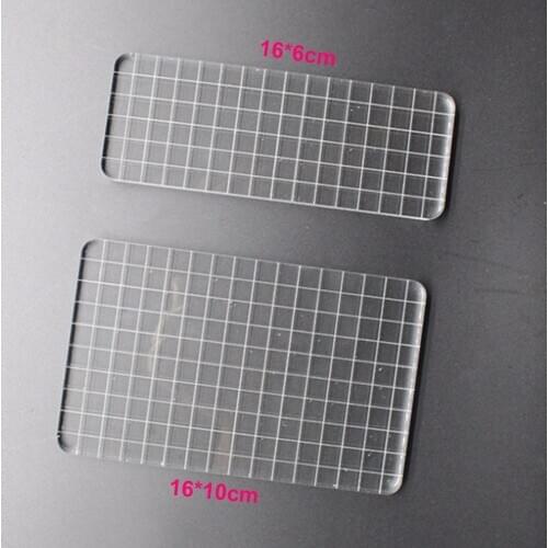 Perfect Clear Acrylic Stamp Block with lined - Large 2