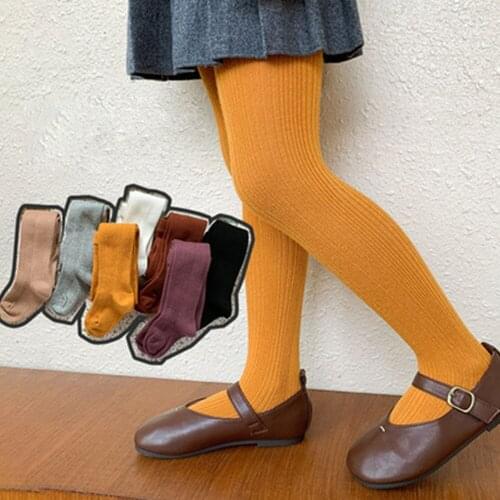 Girls Tights baby Socks kids Cotton Pantyhose Solid Color Leggings Kids Stockings 0-12Y Childrens Clothing 2021 Spring Autumn