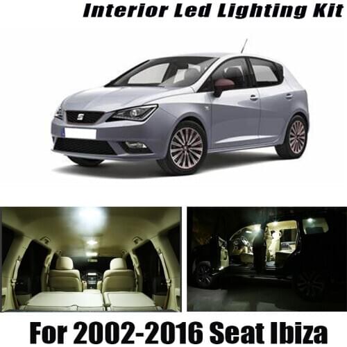 For Seat Ibiza 6L 6L1 6J 6P 6J5 6P1 6J1 6P5 6J8 6P8 2002-2015 2016 Vehicle LED Interior Light Kit Canbus Car Lamp Accessories