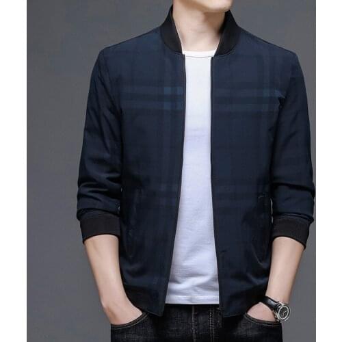 Men jacket spring new loose stand collar middle-aged mens casual simple and comfortable Tops young and middle-aged plus siz