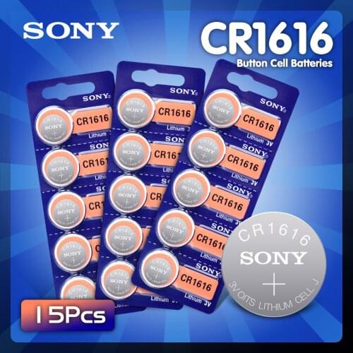 15Pcs Sony 50mAh 3V Lithium Button Cell Battery CR1616 DL1616 BR1616 ECR1616 5021LC L11 LM1616 CR 1616 Coin Cell Batteries