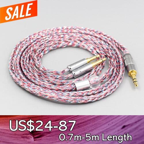 LN007589 16 Core Silver OCC OFC Mixed Braided Cable For Focal Clear Elear Elex Elegia Stellia 3.5mm Pin