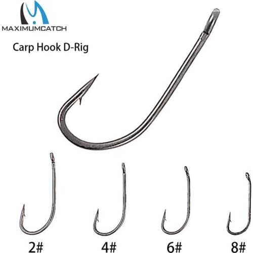 Maximumcatch 20pc Carp Fishing Hook High Carbon Steel Carp Fishing Hair Rigs D-rig #2 #4 #6 #8