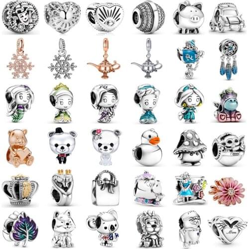 New Fashion Charm Original Cute Mushroom Piggy Girl Duck Beads Suitable for Original Pandora Ladies Bracelet Jewelry Gift