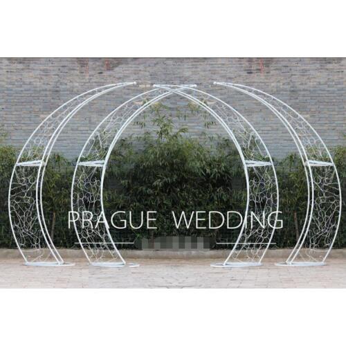 New wedding props wrought iron horns door wedding arches golden white carved arches wrought iron carved flower arches