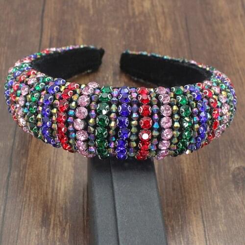 Fairland Fashion New Personality Beaded Full Crystal Headband Shiny Rhinestone Women Girl Wedding Party Hairband Hair Accessory