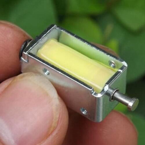 Wholesale 1pc 12V DC Suction Micro Electromagnet Spring Push Pull Type Rod Solenoid Magnet 4mm