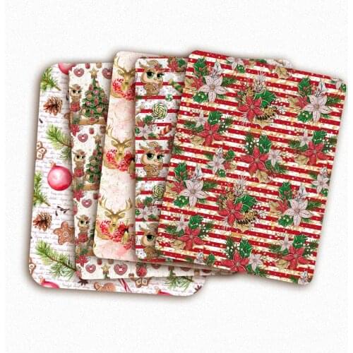 Patchwork Christmas elk Printed Polyester Cotton Fabric for Tissue Sewing Quilting Fabrics Needlework Material DIY Handmade
