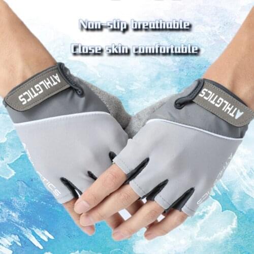 Spring and Summer Cycling Ice Silk Gloves Half Finger Cycling Gloves Sweat Absorbing Gloves for Men and Women