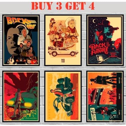 Back To The Future Poster Kraft paper Funny Still Abstract Art Painting Funny Wall Sticker 42X30cm