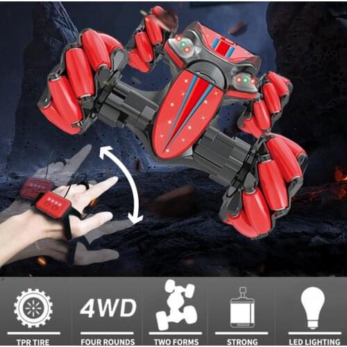 GW124 2.4Ghz Remote Climbing Control Stunt Car Gesture Sensing Twisting Off-Road Vehicle Light Music Drift Dancing Side RC Car