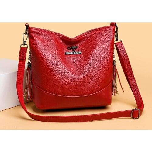 Luxury Brand Leather Shoulder Bag Crossbody Bags for Women Purses and Handbags Designer Bucket Sac A Main Bolso Grande Mujer