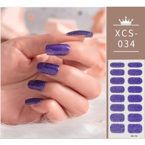 Bluish Violet Shiny Twinkle Fashion Nail Stickers Minimalist Design Women Charm Manicure Decoration Nail Sticker Album Nail Art