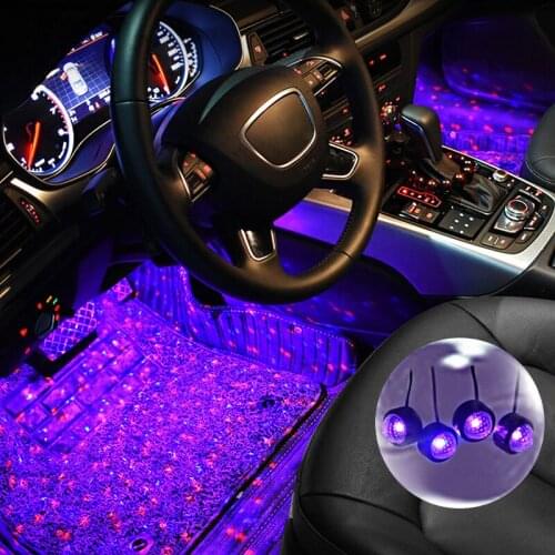 LED Car Foot Light Ambient Lamp Auto Interior Atmosphere Strips Sound Control For Toyota Chr Camry 40 Rav4 2020 Land Cruiser 200