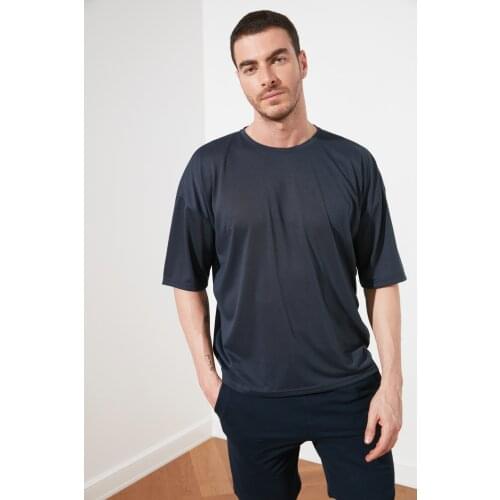 Trendyol Basic Men 'S Bike Collar Oversize Short-Sleeve T-Shirt TMNSS21TS0811 футболка оверсайз футболка мужская camisetas топ