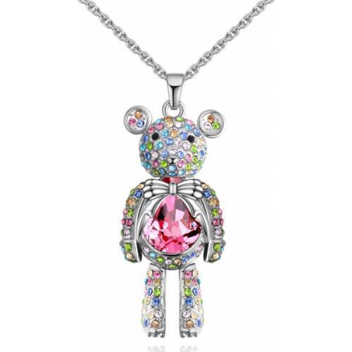 TRACYSWING Colors Real Rose Gold Color Austrian Crystals Sweater pendant necklace for women monkey style #TW132160