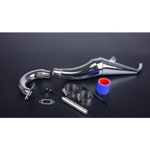 1:5 Baja parts, Side Mount Chrome Steel Hi Performance Tuned Pipe