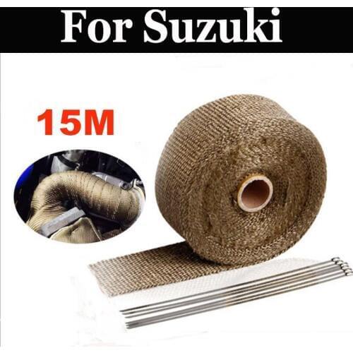 15m Exhaust Pipe Wrap Bandage Header Heat Wrap Resistant Downpipe For Suzuki Gs 250t 400e 450e 450l 450s 500e 550e 550l 550m