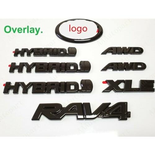 2019-2021 for RAV4 HYBRID XLE GLOSS BLACK matte black EMBLEM OVERLAY GEN PT948-42197-02