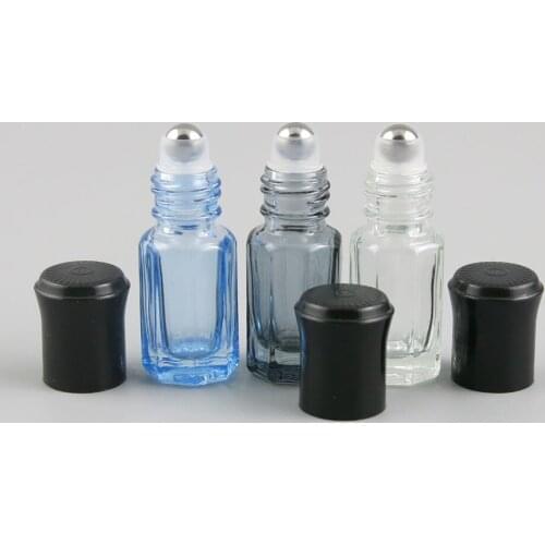 360pcs x 3ml Portable Glass Bottle Roll On Empty Fragrance Perfume Essential Oil Bottles With Metal Ball Roller Steel Ball Cap