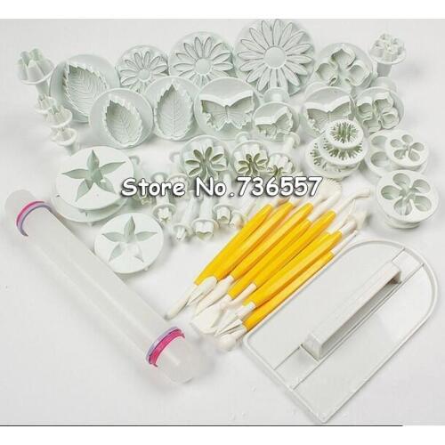 Cake Decorating Fondant Icing Plunger Cutters Mold Tools Cake Decorating Mold Tools 46Pcs Cake Punch