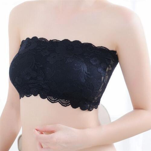 Ladies Lace Padded Bra Sexy Seamless Strapless Bra For Women Embroidery Underwear Soft Bralette Brasier Mujer Bh Biustonosz