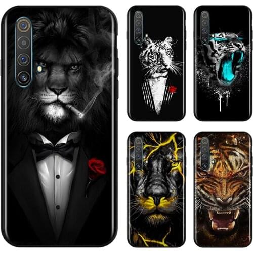 Tiger lion beast For OPPO Find X3 X2 K5 K3 R17 R15 R9S F19 F15 F11 F9 F7 F5 Neo lite Pro Black Soft Phone Case