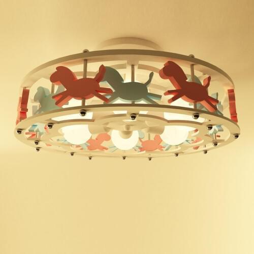 Kids novelty horse Ceiling Lights children lamp Modern LED Creative Cartoon Ceiling Lighting For home Bedroom lampara abajur